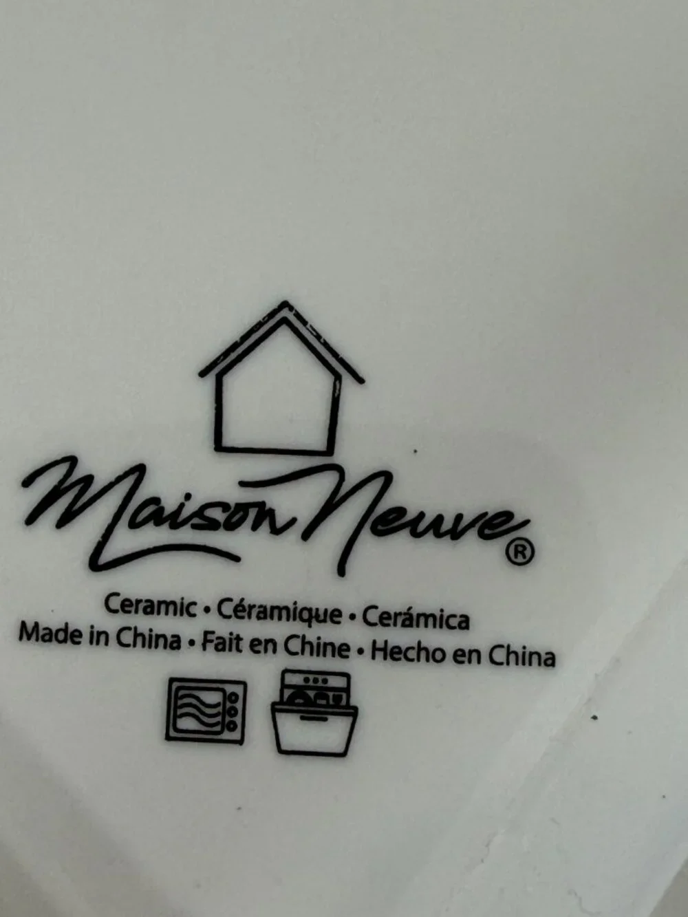 Maison Neuve Ceramic Dinner Plate White Bead and Band Rim 10.8